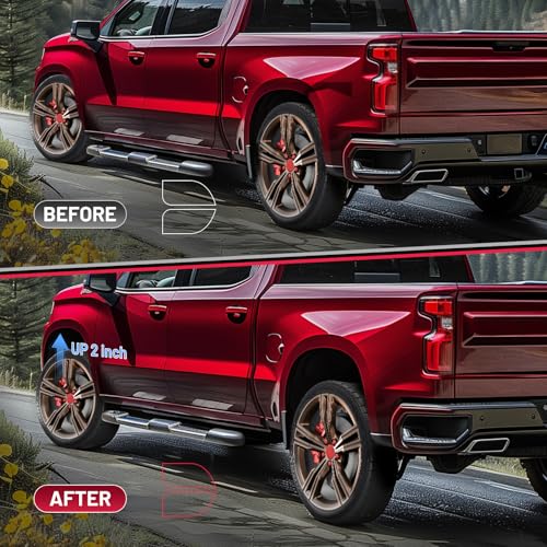 Image of BDFHYK 2 inch Front Leveling Lift Kit Compatible with Chevy Silverado 2007-2022 /Avalanche /Sierra /Suburban 1500 /Yukon /Tahoe 2WD /4WD Front Strut Spacers