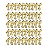 Zimjoy 50 Stück Scharniere Klein Mini,Mini-Scharniere Barrel Scharnier Messing Versteckte Scharnier Möbelscharniere für DIY Schmuckkästchen,Geschenk-Box,Arbeitsplatten,goldfarben