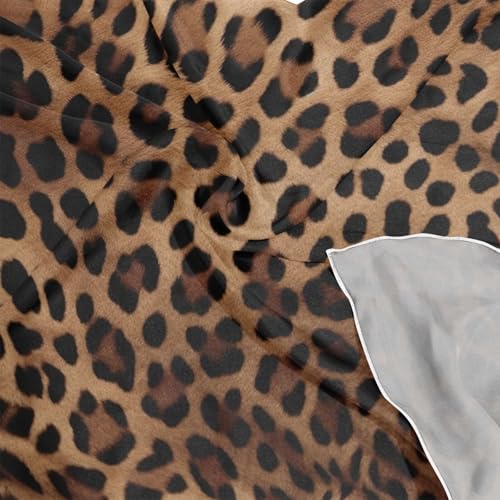 Leopard Print Silk Head Scarf 24" Square Soft Feeling Satin Hair Scarf Silk Bandana Neck Scarf for Women Girls4