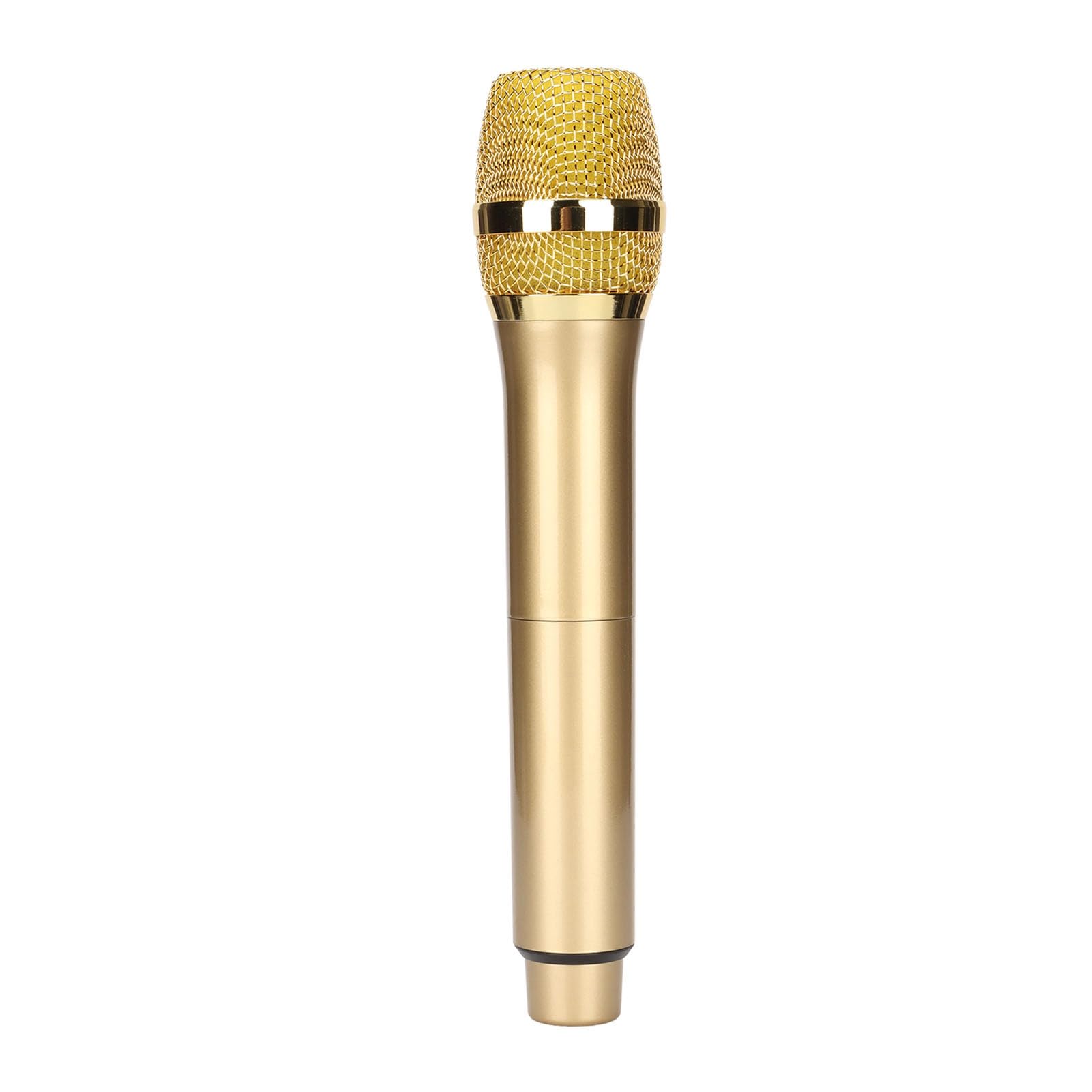YOUTHINK Home Microphone Stable Signal Dynamic Head LED Screen for Karaoke, 30Hz to 20KHz Handheld Mic for Home Use (Gold)