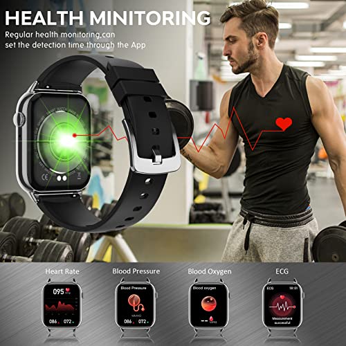 Smart Watch(Make/Answer Call),2023 New Fitness Watch With Blood Pressure Heart Rate Monitor 1.9" Large Hd Screen Bluetooth Phone Watch Ip67 Waterproof Smartwatch For Android Phones Ios Men Women Black #TOP3