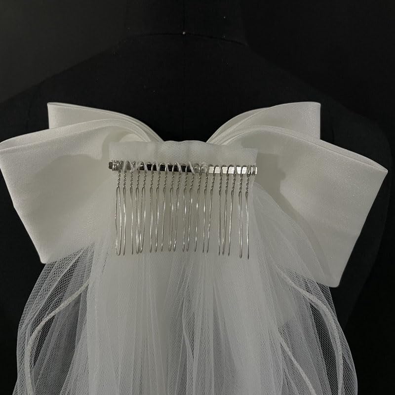 Miniatura 5 de LUXCASTLE Velo de boda velo de boda velo de boda velo de boda velo de lazo velo corto velos cortos lazos velos de deshierbe accesorios de novia para