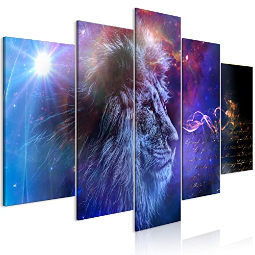 Murando Quadro Lion 225x112 cm 5 pezzi Stampa su