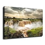 Artwork: This View of blue nile waterfall in ethiopia poster Wall Art Canvas Additions Look Unique, You Can Hang It Up In Different Rooms To Carry A Cohesive Aesthetic Throughout Your Abode.Our paintings will be carefully packaged to ensure they reac...
