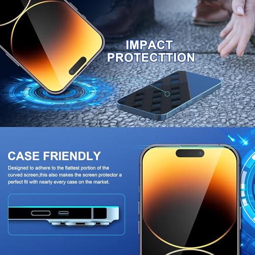 Image of AIBEX Military-Grade Premium Tempered Glass Screen Protector for iPhone 14 Pro Max with Edge to Edge Coverage - Case Friendly, Anti-scratch and Bubble free installation kit