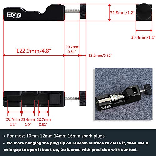 Image of Universal Spark Plug Gap Tool, Spark Plug Gapper Gapping Tool Adjuster for Most 10mm 12mm 14mm 16mm Sparkplug Black