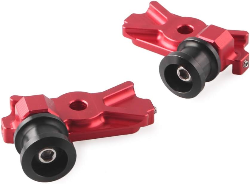 Cnfang4 Motorcycle CNC Swing Arm Spools Screws, Red Motorcycle Swing Arm Spools Sliders Swing Arm Stand Screw for Kawasaki Ninja 250 300
