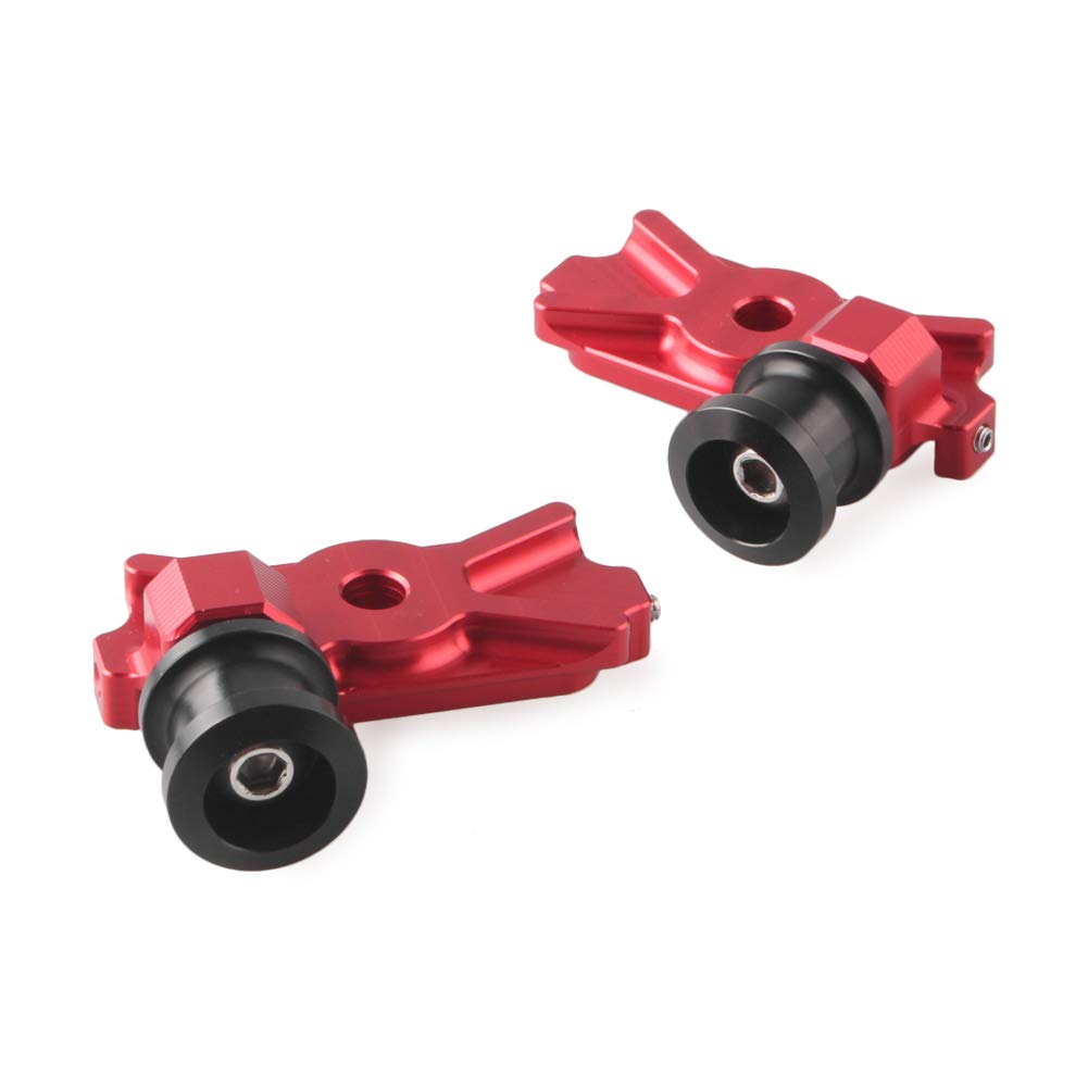 Cnthan7 Motorcycle CNC Swing Arm Spools Screws, Red Motorcycle Swing Arm Spools Sliders Swing Arm Stand Screw for Kawasaki Ninja 250 300
