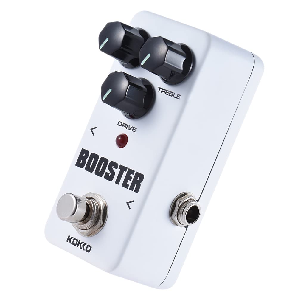 Fafeicy FBS2 Mini-Booster-Pedal mit 2-Band-EQ, True-Bypass-Netzteil, für Looper-Effektpedal