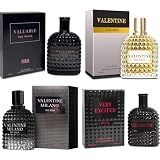 A CENTER Men's Cologne Gift Set Include Valentine Milano,Valentine,Very Excited & Valuable Paris - 3.4 Fl Oz Each | Vanilla Bourbon, Leather & Amber Floral Fragrance | Luxury Eau de Toilette