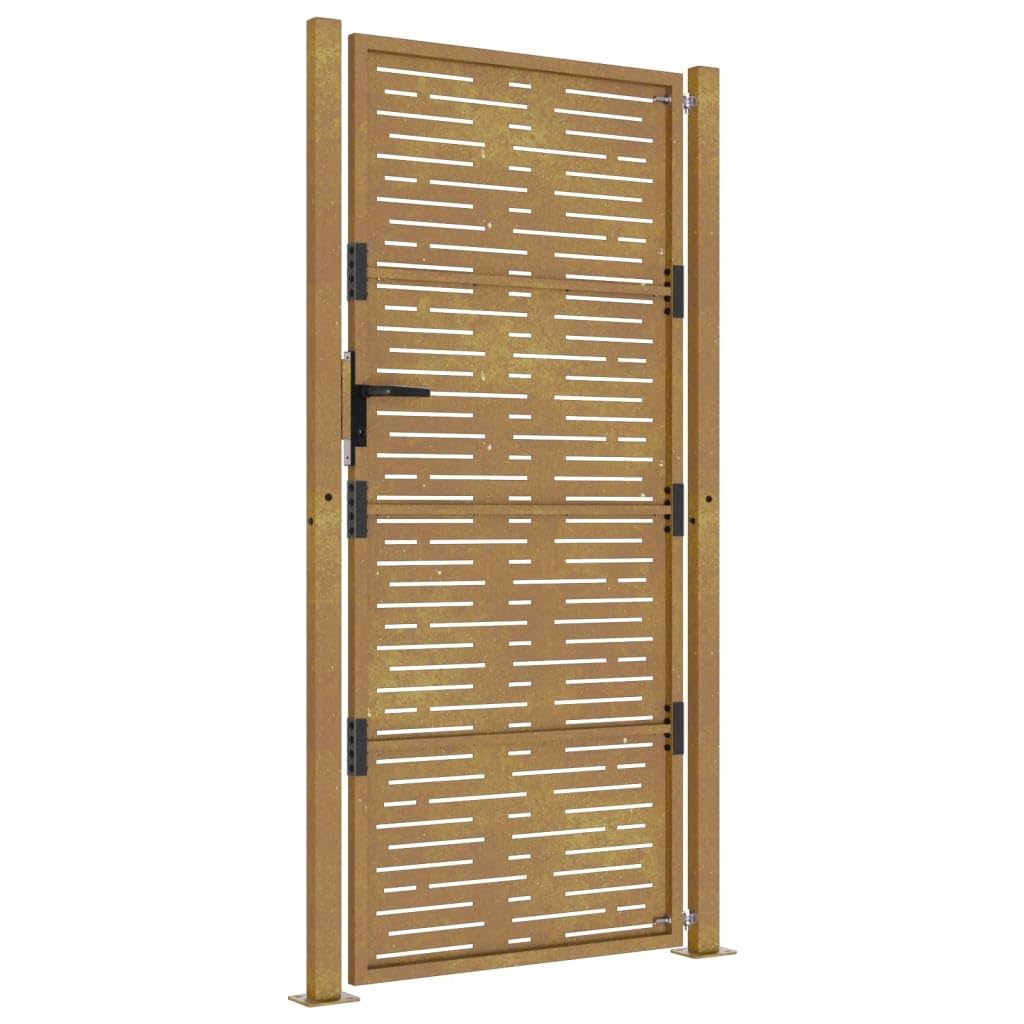 Gecheer Cancello da Giardino 105x180 cm Acciaio Corten Design Quadrato-Home