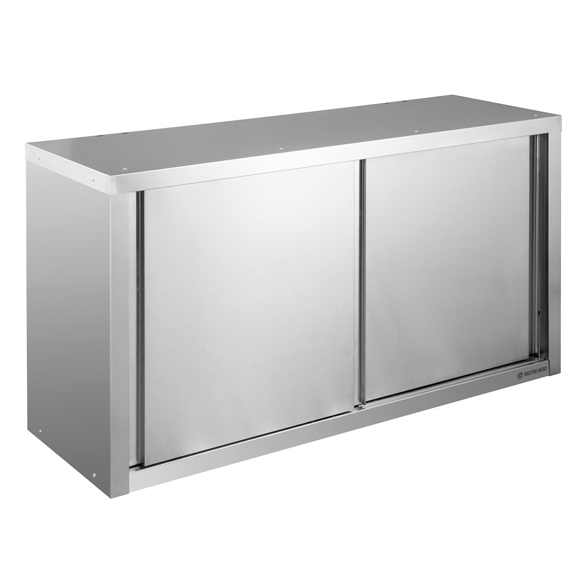 GastroHero Wandhängeschrank 100x40x65 cm, Edelstahl WHS-BASIC10 | Schiebetüren, hohe Tragkraft, AISI 201, höhenverstellbarer Zwischenboden, Küche Gastronomie Wandschrank