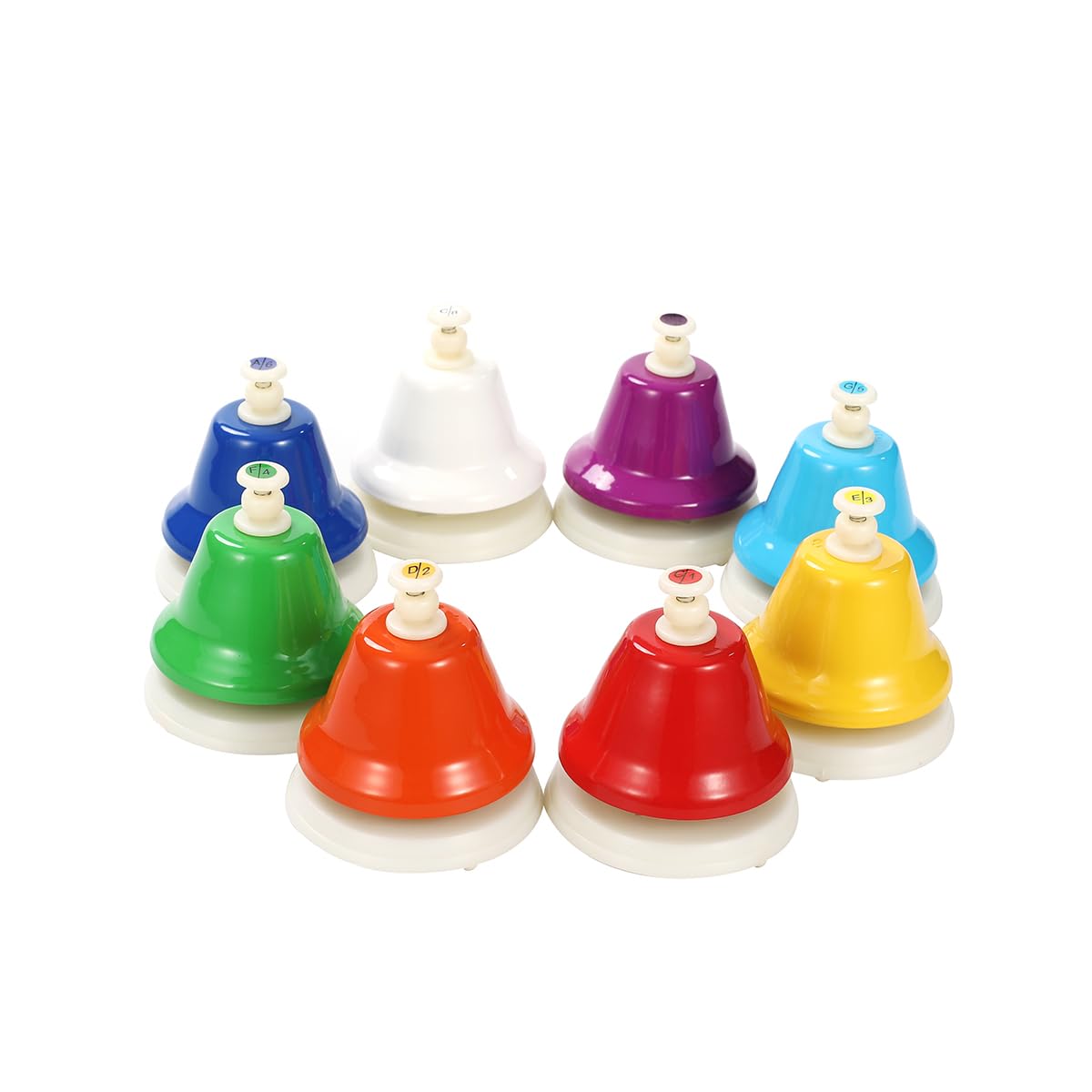 EliLunar 8 Note Desk Bells Set - C Major Scale Color-Coded Hand Bells, Educational Percussion Instrument for Music Learning & Classroom - Image 4