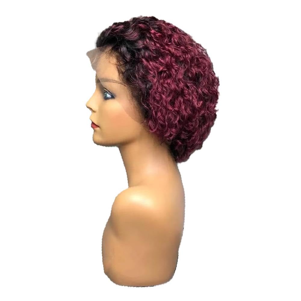 Haarpflege Burgund Highlight Honigfarbene 13x2 Lace Front Curly Human Hair Perücken Vorgezupfte Bob Perücke