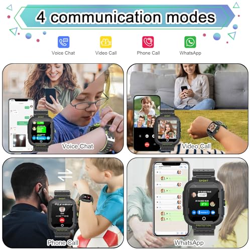 Wonlex 4G GPS Smart Watch for Kids with SIM Card, 1.4" Touch Screen Kids Smartwatch for Boys Girls Gift, Kids Phone Watch with Video Calls/Voice Chat/Camera/Music/Alarm/SOS/Pedometer2