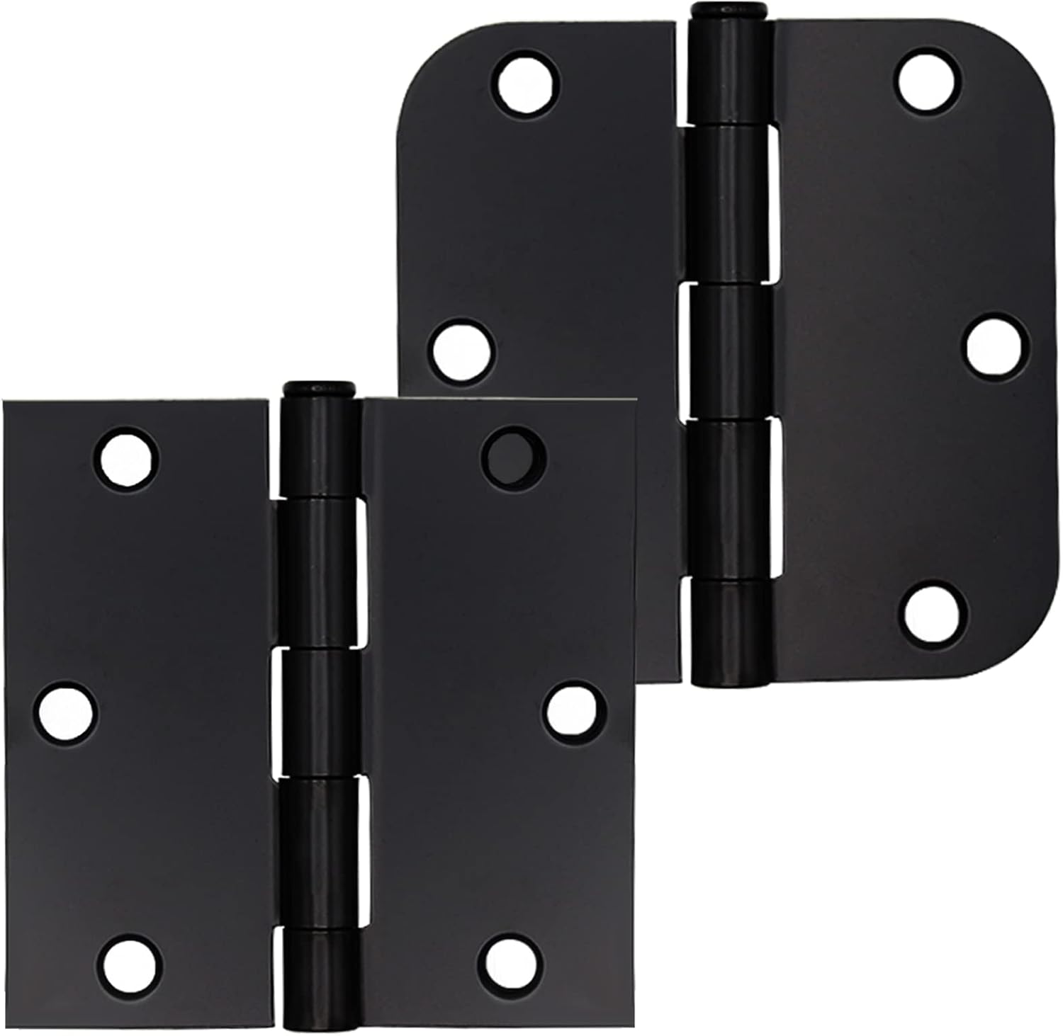 Vervida 3 Pack Rounded Corners & 30 Pack Square Black Door Hinges for