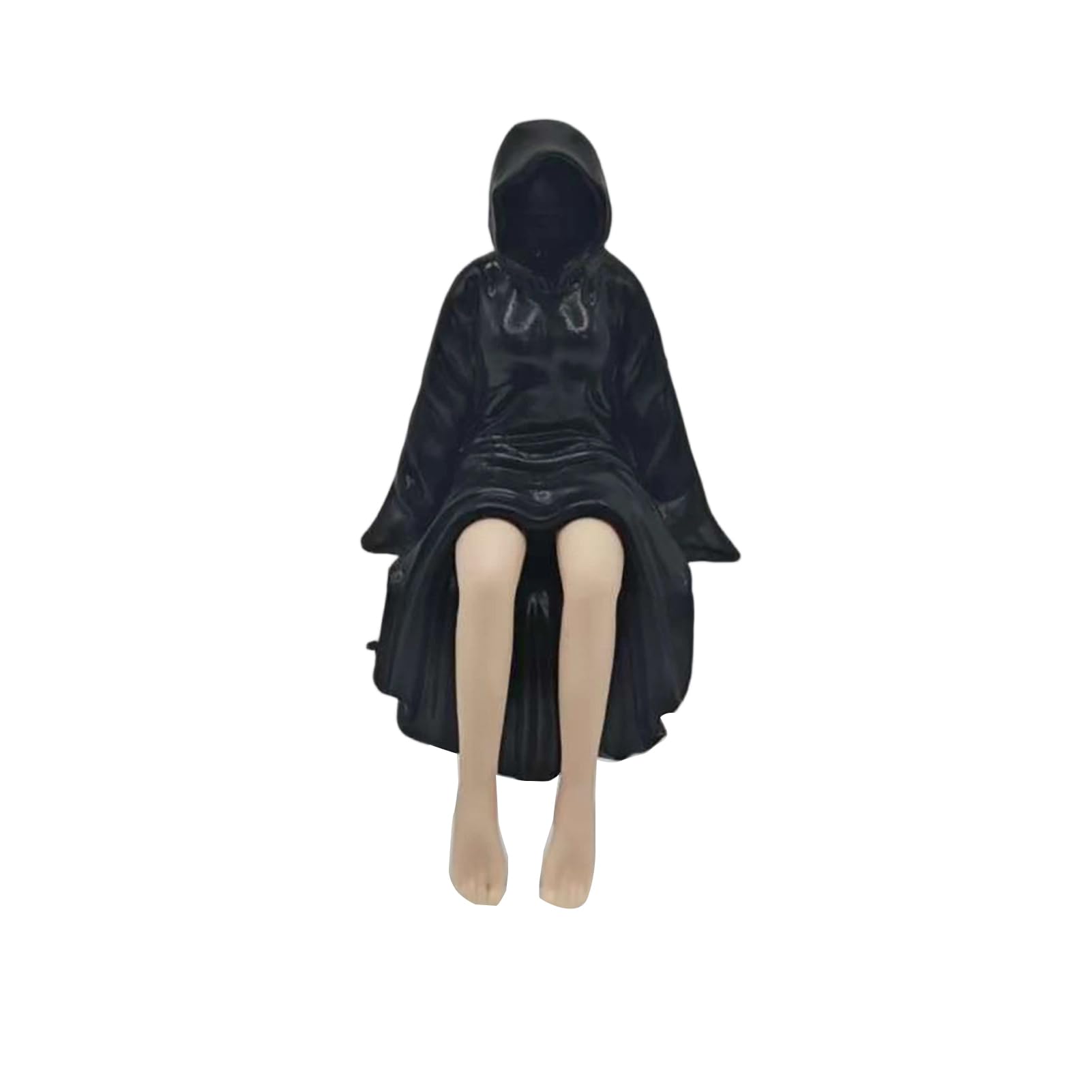 ZhzeYun Mysterious Ghost Girl Gothic Statue, Premium PVC Hooded Robe Queen Figurine Sculpture, Collectible Shelf Sitter Ornament for Bookshelf Tabletop Gothic Home Halloween Decoration H
