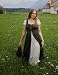 SCARLET DARKNESS Mittelalter Kleidung Damen 2Pcs Renaissance Maxikleid