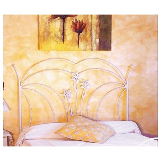 Hogares con Estilo - Cabecero Descuento del 50%. De forja Nacional Modelo París, Color Blanco para Cama de 135 cms, Medidas Disponibles.