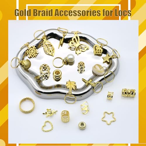 300 Piezas Accesorios de Joyas de Cabello Doradas para Trenzas miniatura 5