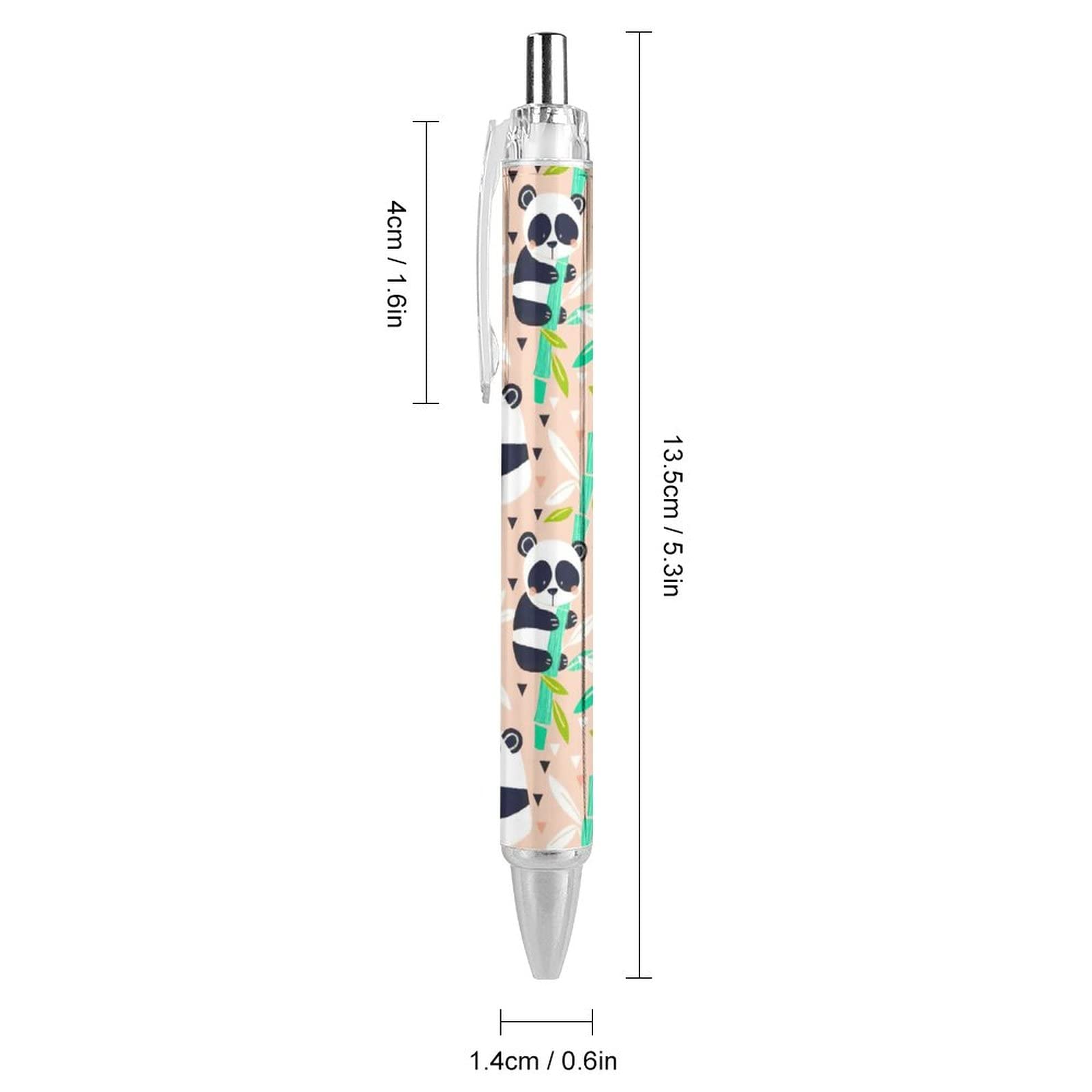 6 Penne A Sfera Retrattili Con Inchiostro Gel 0,5 Mm – Forma Di Animali, Modello Panda Bianco, Per Scuola E Ufficio