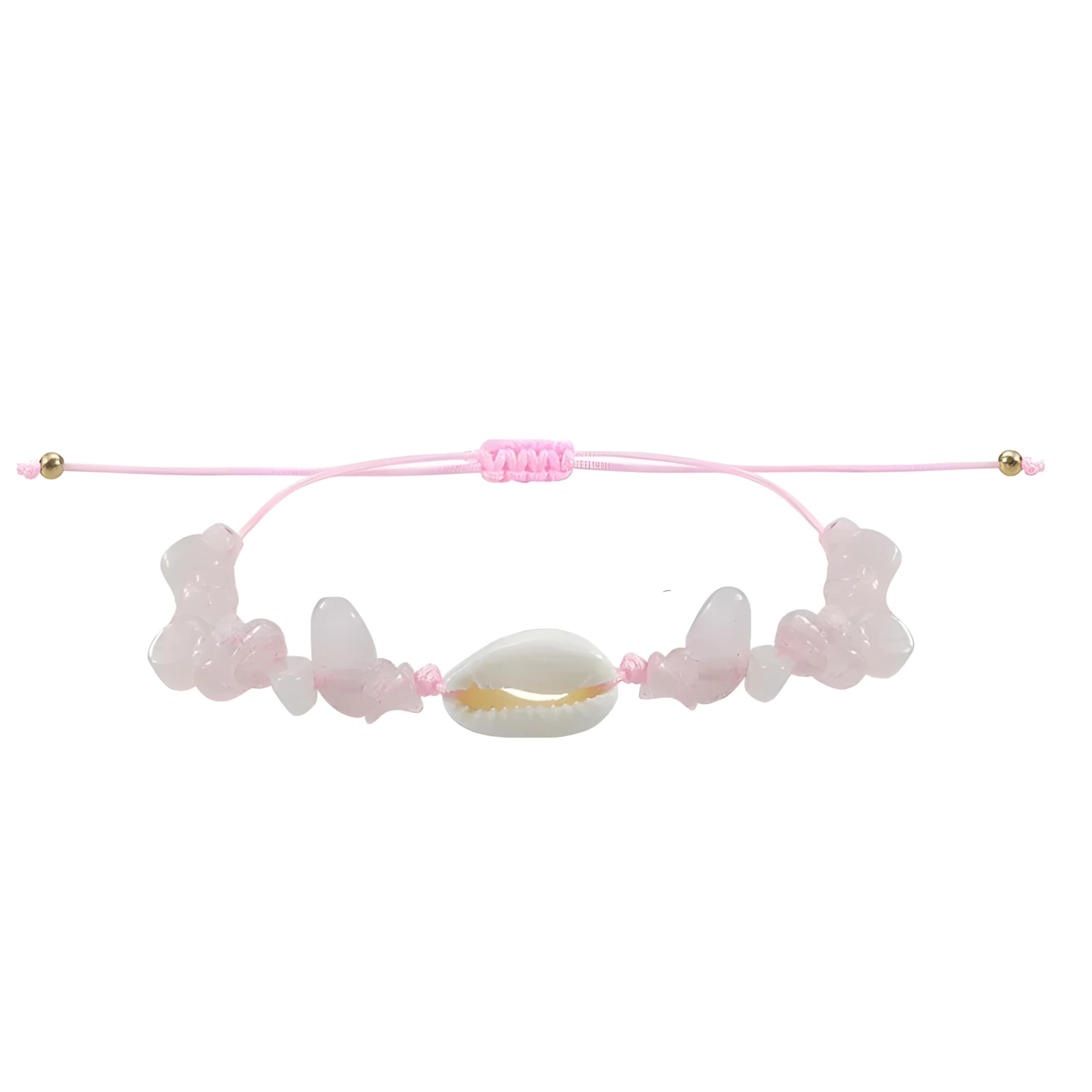 Pulsera de Concha Marina, Pulseras de Cuentas de Concha de Piedra para Mujeres y Hombres, Cuerda Tejida a Mano, joyería de Amistad