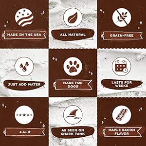 Dog ice cream mix just add water and freeze at home powder mix with ice cream cup and reusable lid ice cream mix for dogs maple bacon flavor 465 oz made in usa  urban country home decor