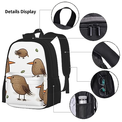 Sac à dos oiseaux Kiwi ensemble 3 pièces noir en taille unique réglable - 5