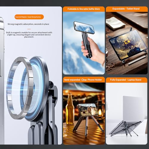 Support magnétique de téléphone pliable 3 en 1 compatible Mag-Safe pour iPhone