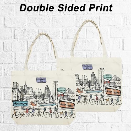 Image of Cities Around the World Artwork Tote Bag Series- Designed in the USA, 17 inchx14 inch, Double Sided Print, Souvenir & Gift