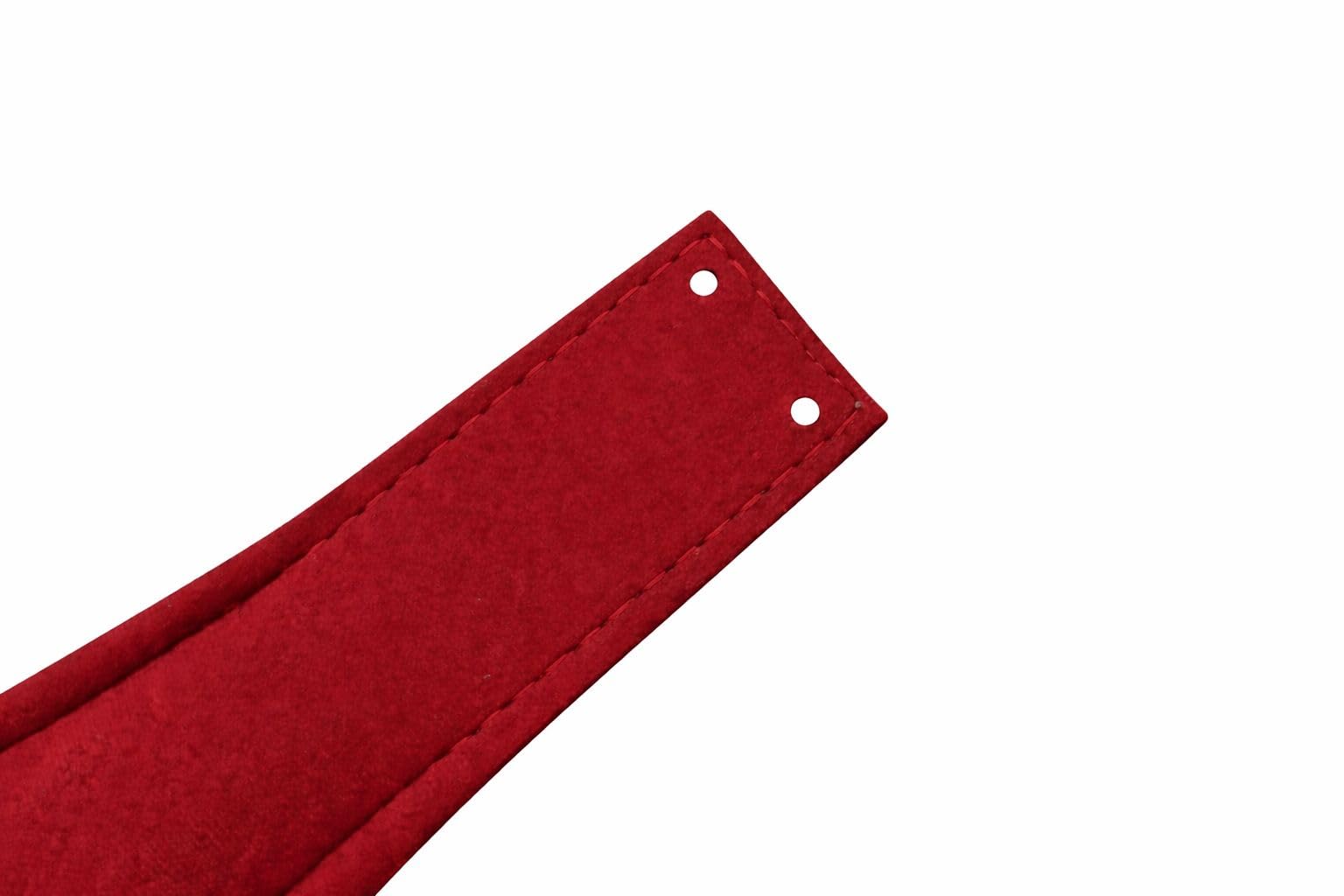 Steirische Harmonika Bassriemen Extravagant rot inkl. Spindel – verstellbarer, gepolsterter Bassgurt für steirische Harmonika – hochwertig, komfortabel, edles Design im traditionellen Trachtenstil