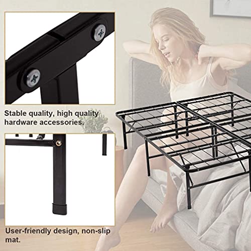 Queen Bed Frame Metal Platform Bed Frame Queen Size 14 Inch Mattress Foundation Box Spring Replacement Heavy Duty Steel Slat Noise-Free Easy Assembly,Black #TOP5