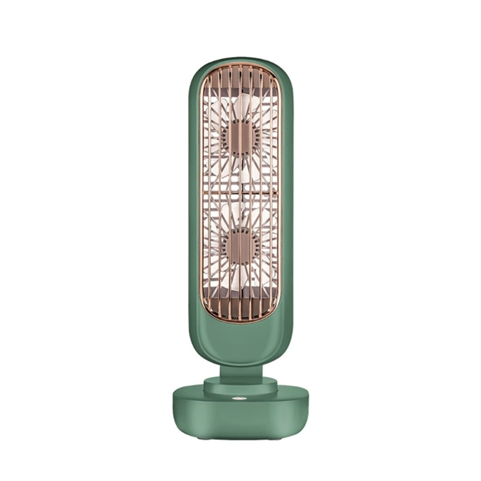 Cczrd Green Double Leaf Cooling Fan 3 Speeds Adjustable Tower Table Quiet Air Cooler Portable Desk Usb Rechargeable Airflow Comfort Refreshing Breeze(Green)