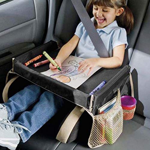 Garosa Tragbare Baby-Autositzschale Palette Wasserdichter Kinderwagen Kinderspielzeug Essenshalter Schreibtisch Kindertisch Kinderreiseschreibtisch Unverzichtbares Zubehör für (Schwarz)