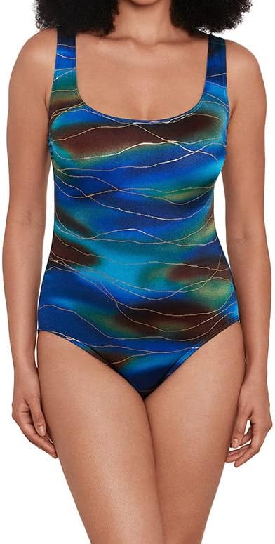 Longitude Women's Swimwear Double X-Back Tank Soft Cup Long Torso One Piece Swimsuit - Image 4