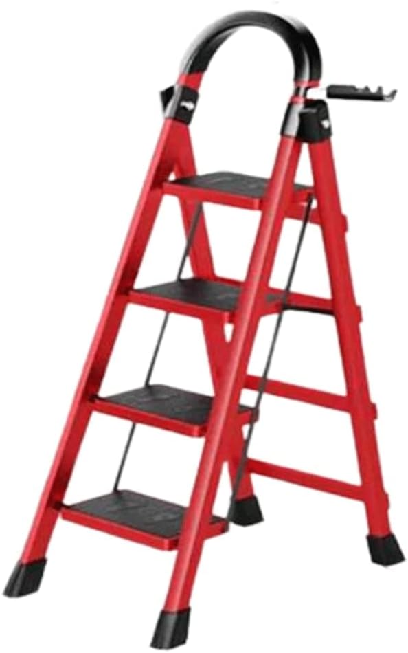 Telescoping Ladders Type A Aluminum Alloy Folding Ladder Multifunctional Step Ladders with Wide Steps and Armrests 330lb