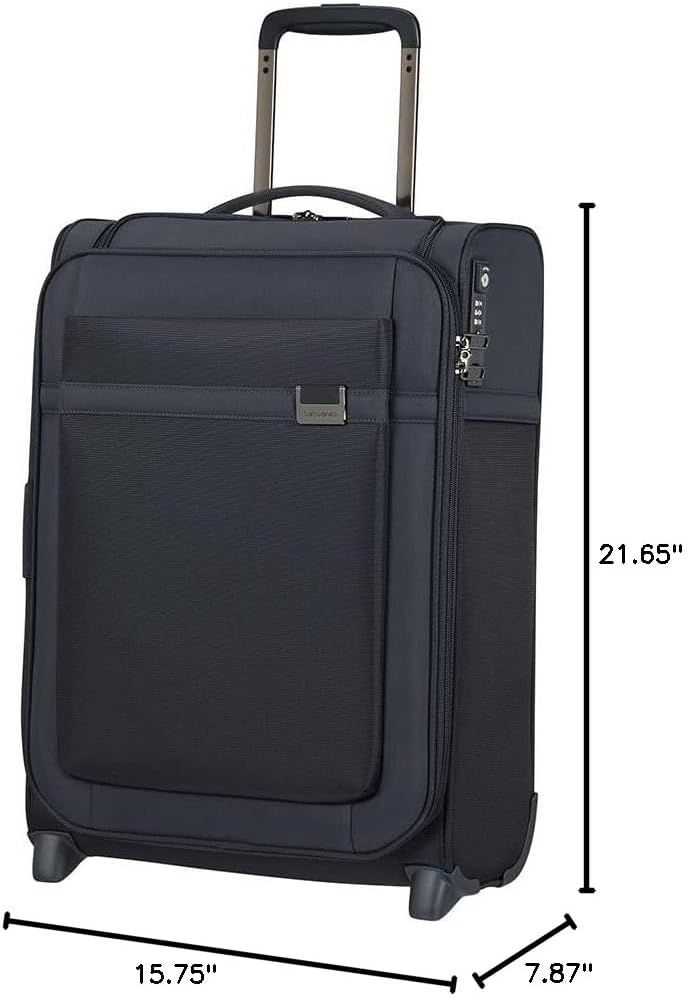 Samsonite Airea - Spinner Suitcase, Blue (Dark Blue), Upright S Expandable (55 cm - 41/46 L), Luggage - Hand Luggage