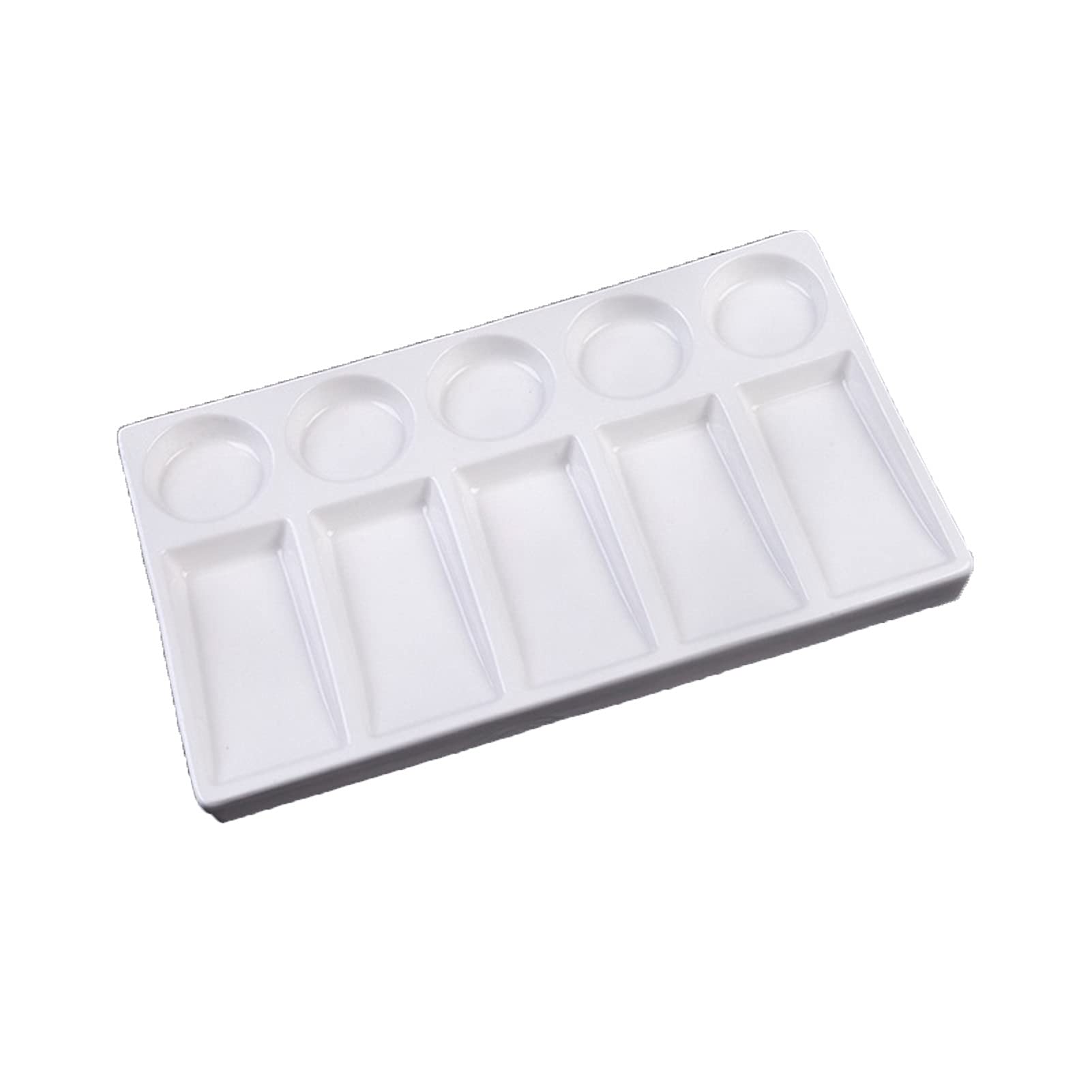 Paleta de 4 estilos, bandeja blanca de cerámica, acuarela, gouache, manualidades, pintura artística, fácil de limpiar (3)