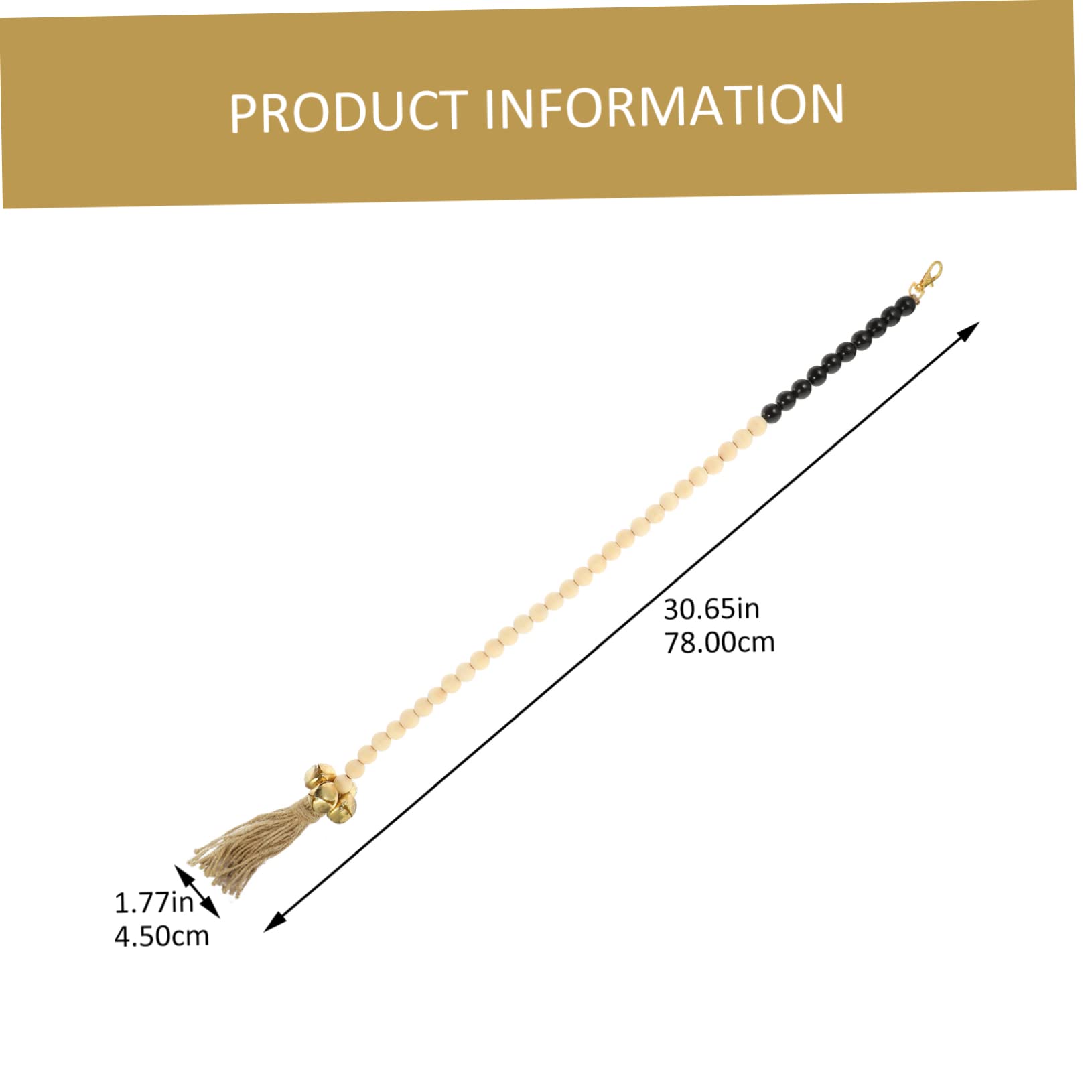 BESPORTBLE Wood Bead Doorbell Chain Pet Doorbell Toy Dog Training Bell Rope Indoor and Outdoor Use