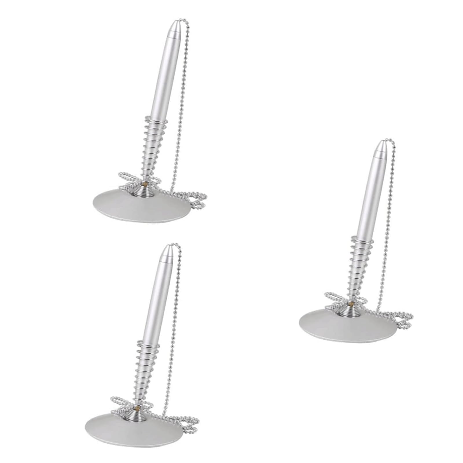 Długopis, Długopis kulkowy, długopis żelowy metalowy z tuszem żelowym, łańcuszek, 7,6 x, 13 cm(Silverx3pcs)