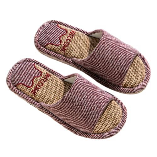 Cute Kawaii Multi Colored Linen Slipper Non-Slip Indoor Slipper