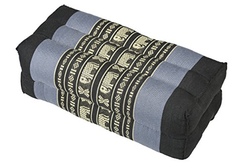 Handelsturm Pillow Block 35x15x10 cm, kapok-filled, Support Cushion for Yoga and Meditation (Blue elephants)