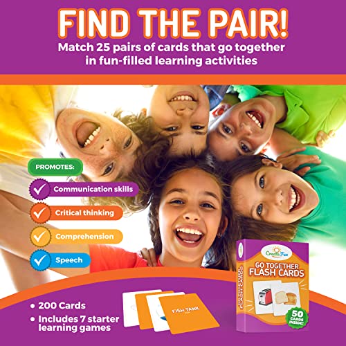 Go Together Flash Cards | 50 Matching Language Development Educational Photo Cards | With 7 Starter Learning Games | For Parents, The Classroom, Toddler Learning Activities & Speech Therapy Materials #TOP1