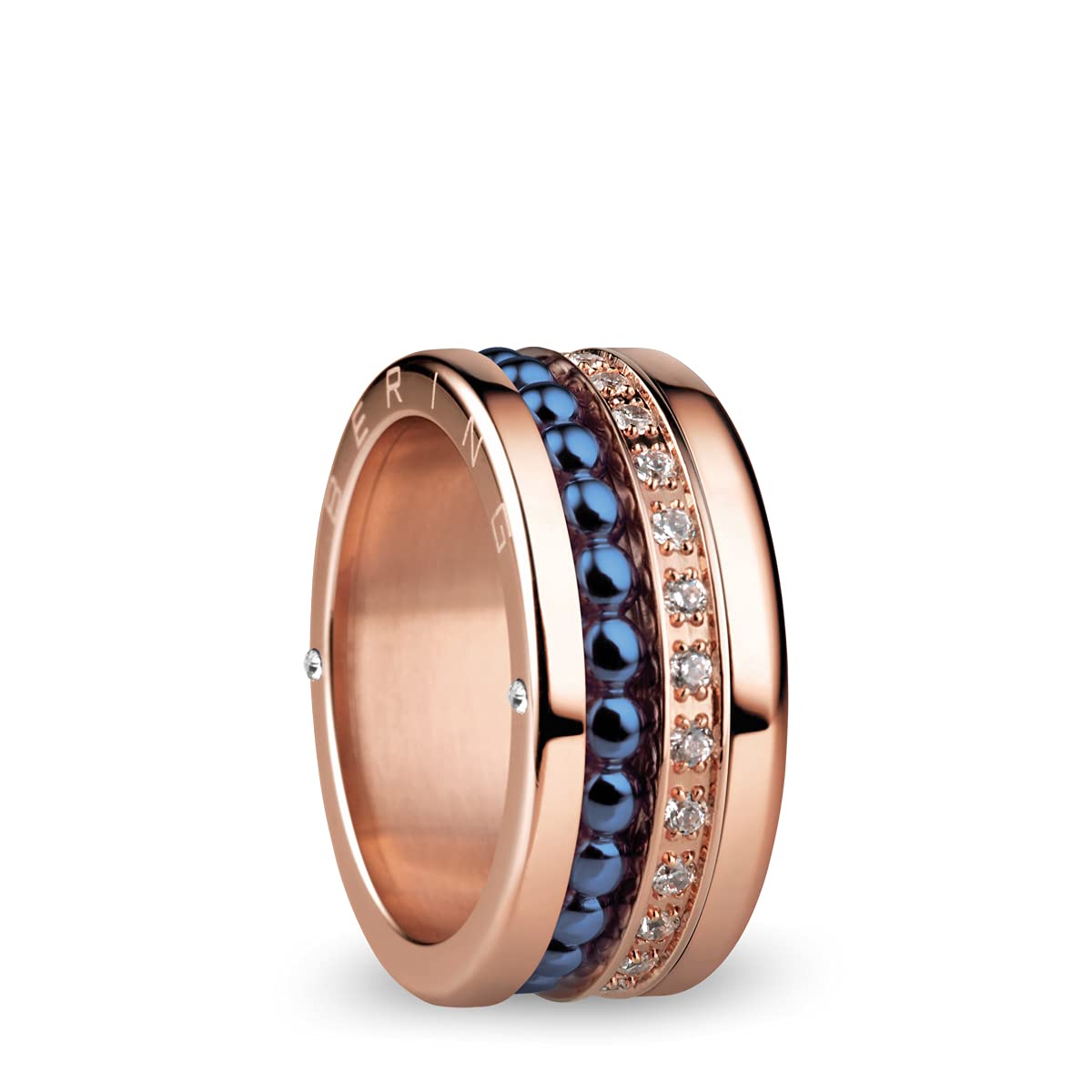 BERING Anello da Donna Intercambiabile in Oro e Bianco con Sistema Twist-& Change Kasai
