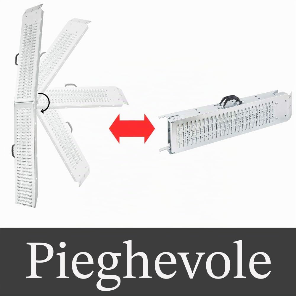 FIVMEN 2 rampe di carico pieghevoli, PKW, capacità di carico 400 kg, rampa di carico, per moto, rimorchio, tosaerba