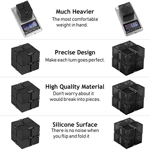 Open Up To Love Infinity Cube Fidget Toy Hand Killing Time Prime Infinite Cube For Add, Adhd, Anxiety, And Autism Adult(Silicone Black) #TOP3