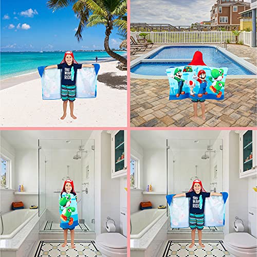 Super Mario Bath/Pool/Beach Soft Cotton Terry Hooded Towel Wrap, 24 In X 50 In, By Franco Kids #TOP5