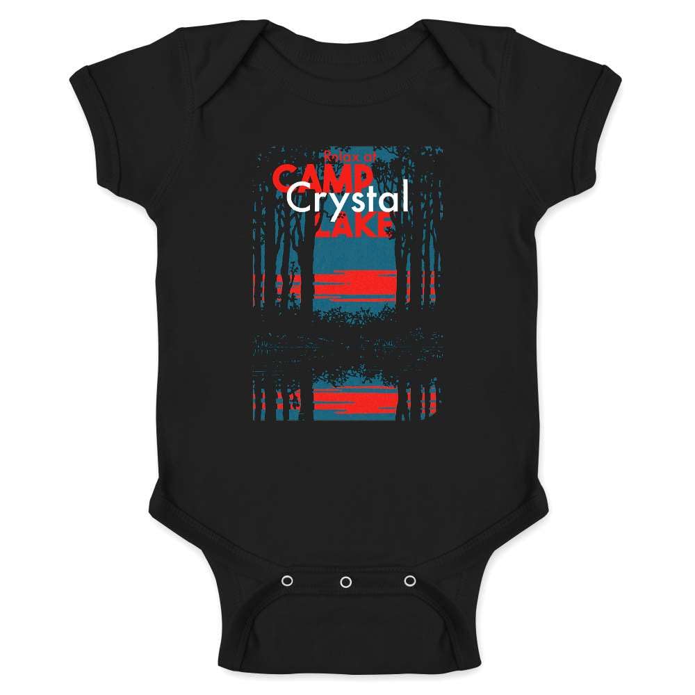 Pop Threads Relax at Camp Crystal Lake Retro Movie Travel Infant Baby Boy Girl Bodysuit Black 6M