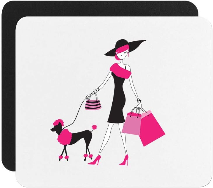 Girl Poodle Neoprene Mouse Pad 9.25x7.75 Office Mouse Mat