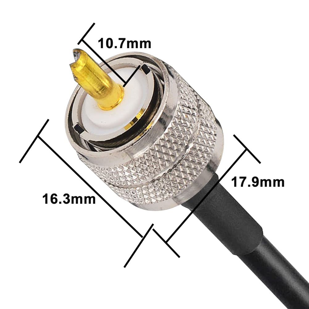 Buy CB Coax Cable,RG58 Coaxial Cable 49.2ft,UHF PL259 Male to Male